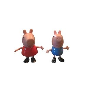 Peppa Pig George Pig Figure Toys Set 2 PVC Plastic Children Kids